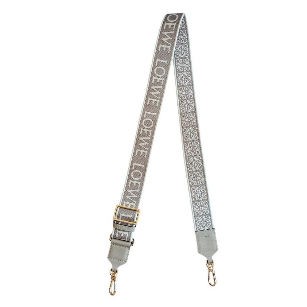 Loewe Logo and Anagram strap - jacquard and calfskin - beige/gold